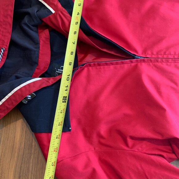Thunder Bay rain jacket sz 8, cherry red, hood, patch pockets, lined, - Picture 10 of 16